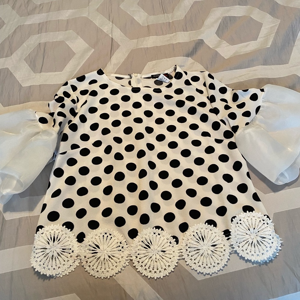Black and White Polka Dots Blouse